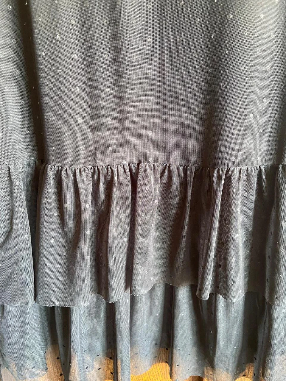 Falda larga midi negra boho con volantes y tejido plumeti. Even&Odd. – photo 8